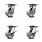 Service Caster 5 Inch Semi Steel Swivel Caster Set with Roller Bearings 2 Brakes SCC-35S520-SSR-2-SLB-2 - alternate 1